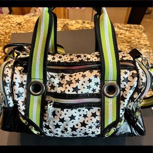 BETSEY JOHNSON Cross Body Black Patent w Stars Bag!
